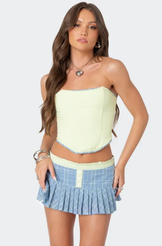 Kayleigh Contrast Pinstripe Corset sold by Edikted