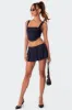 Pinstripe Low Rise Pleated Micro Skort sold by Edikted