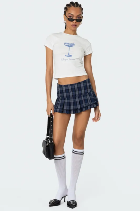Ara Plaid Pleated Skort sold by Edikted