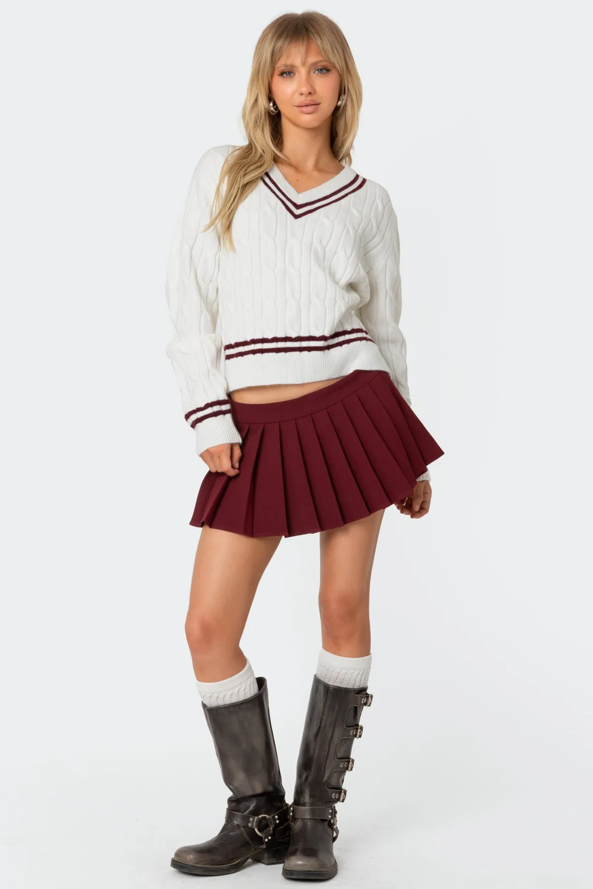 Kristen Pleated Mini Skort sold by Edikted product image thumbnail 5