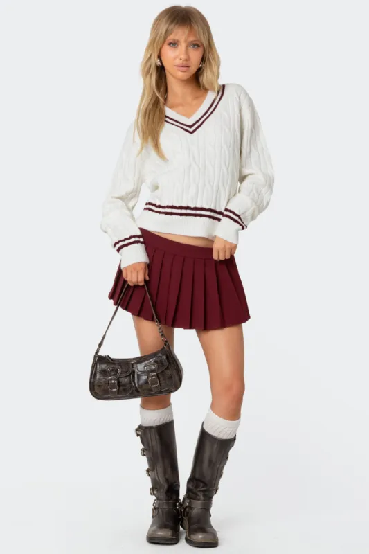 Kristen Pleated Mini Skort sold by Edikted