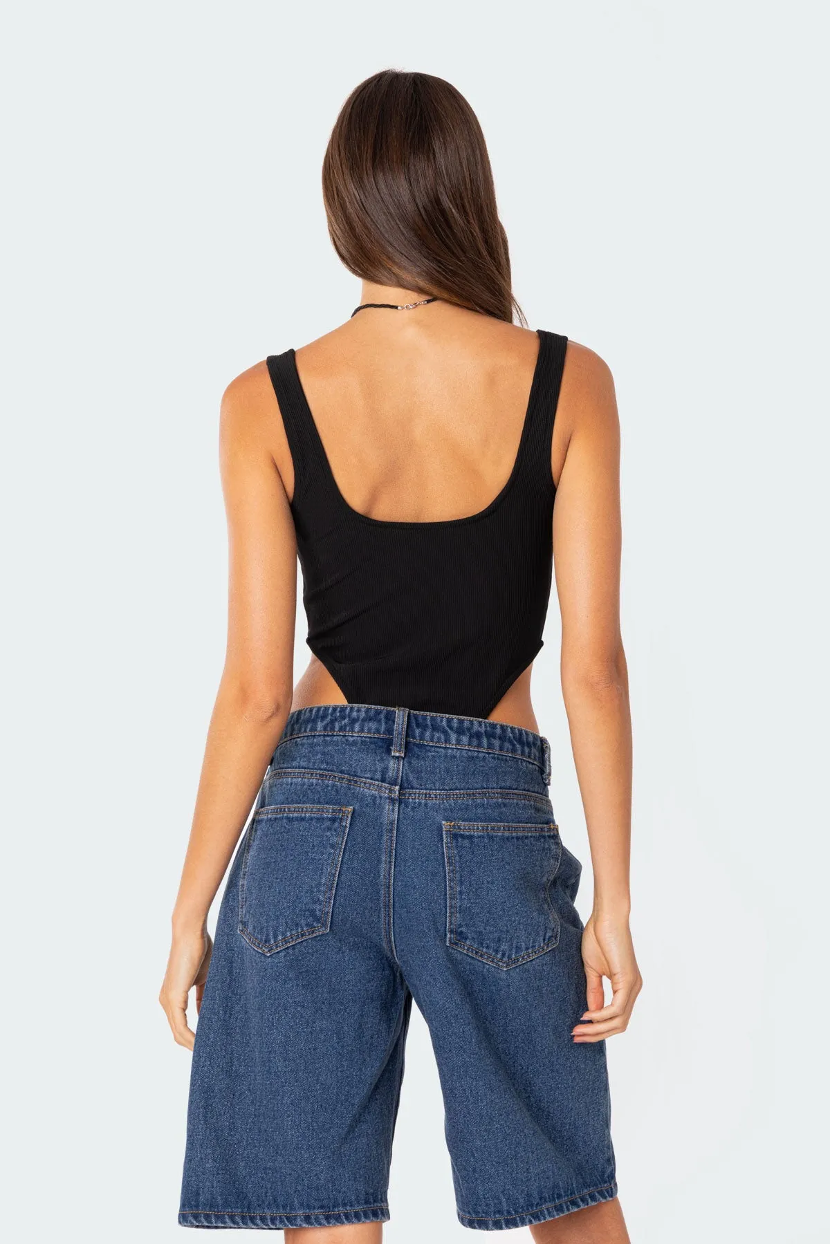 High Cut Ribbed Bodysuit sold by Edikted product image thumbnail 4