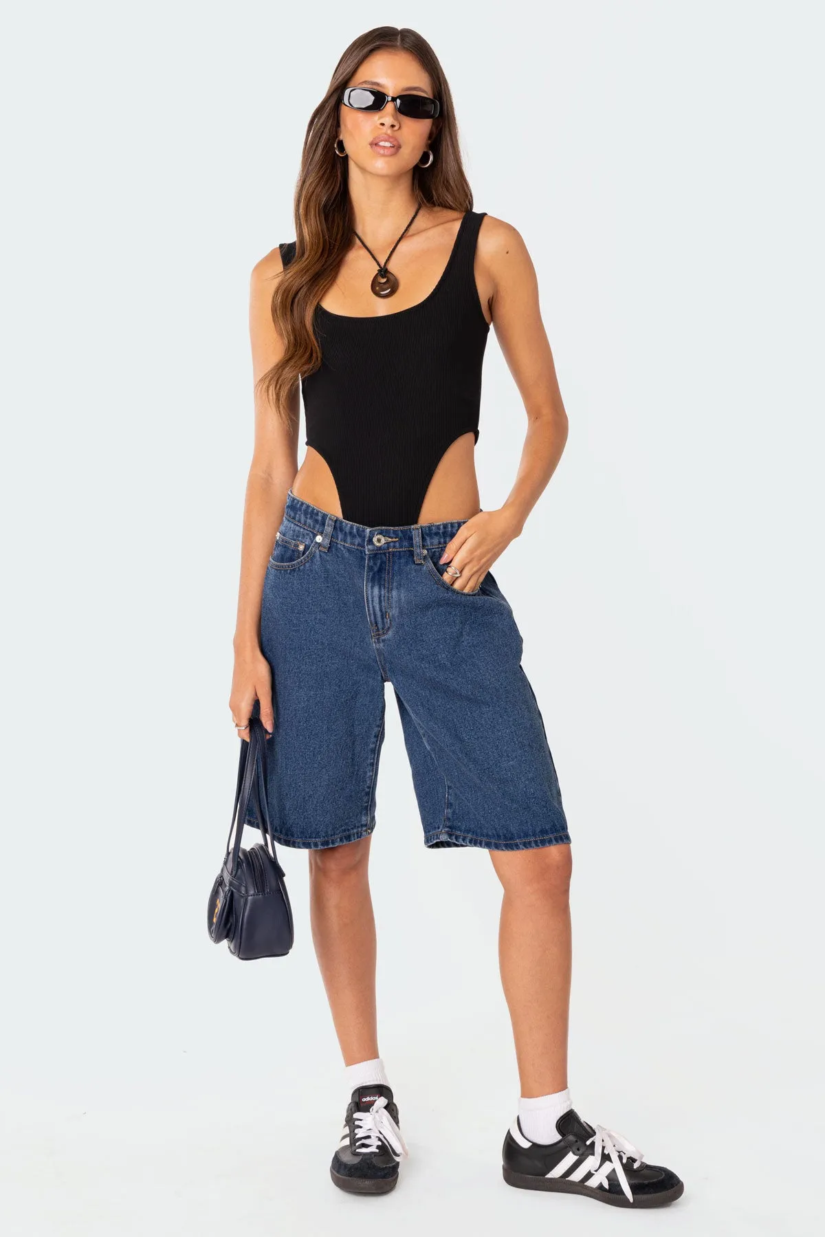 High Cut Ribbed Bodysuit sold by Edikted