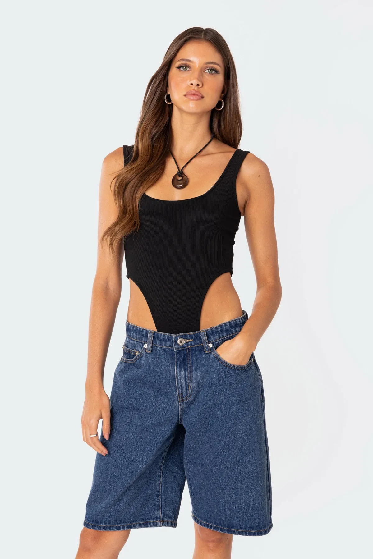 High Cut Ribbed Bodysuit sold by Edikted product image thumbnail 2