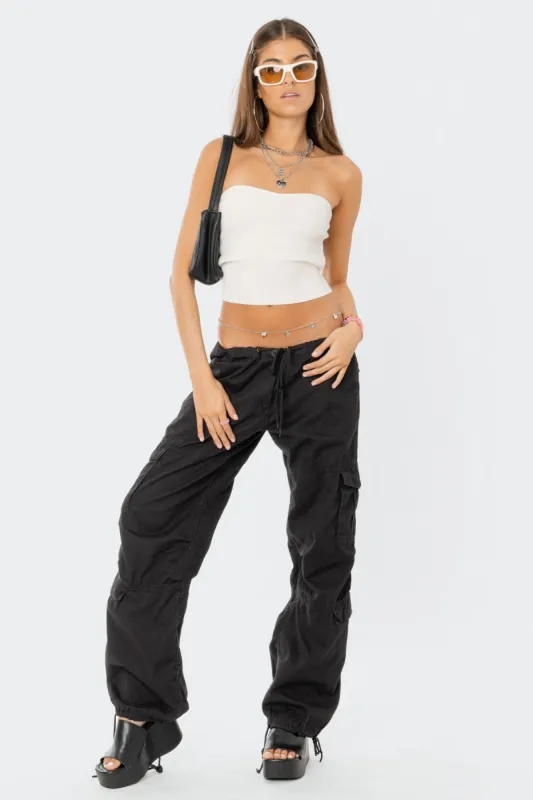 Knitted Sweetheart Strapless Top sold by Edikted