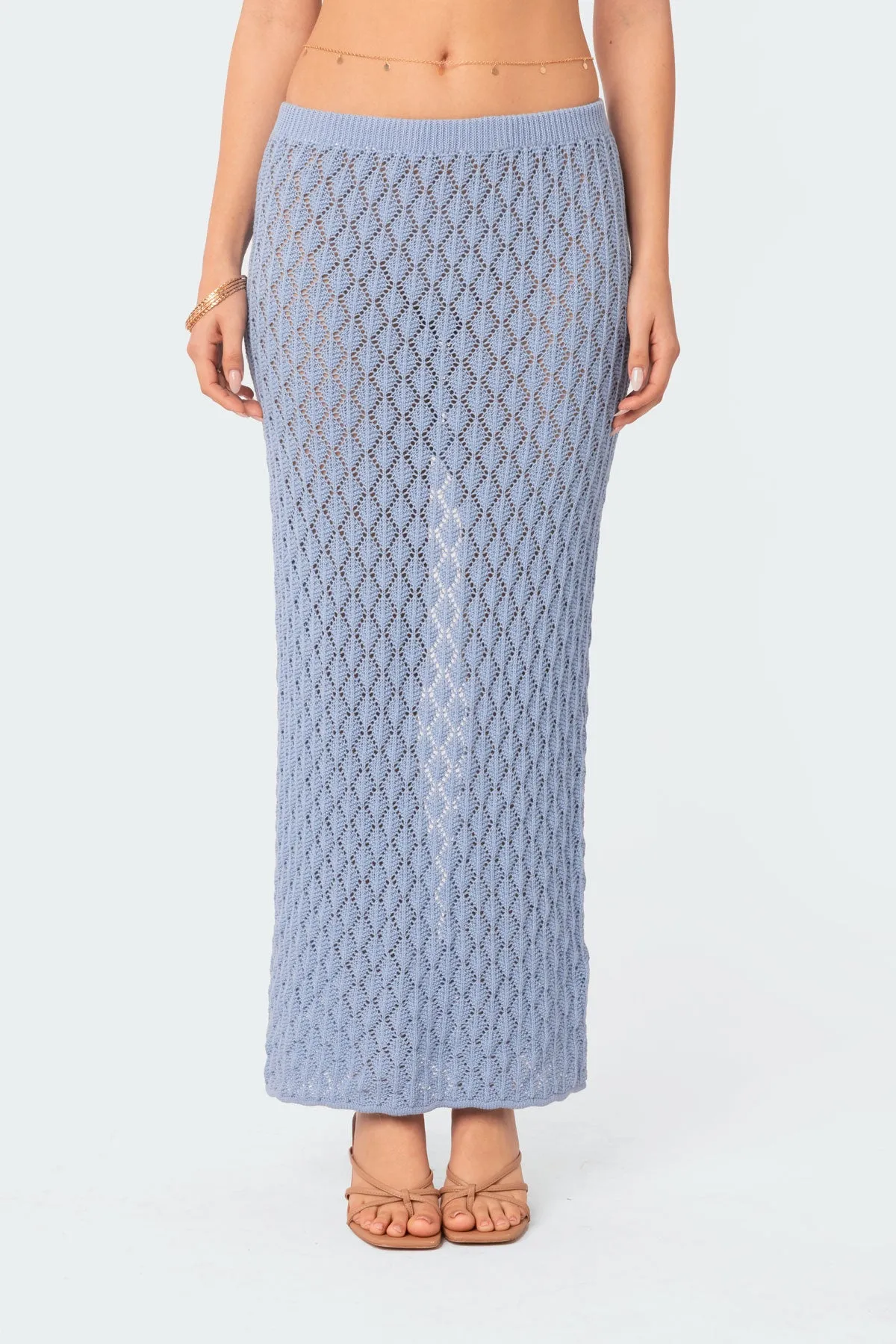 Mermaid Low Rise Crochet Maxi Skirt sold by Edikted product image thumbnail 2