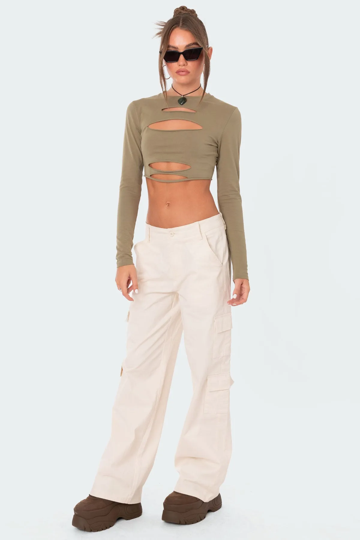 Slashed Crop Top sold by Edikted product image thumbnail 4
