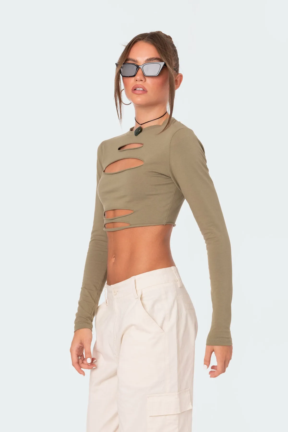 Slashed Crop Top sold by Edikted product image thumbnail 3
