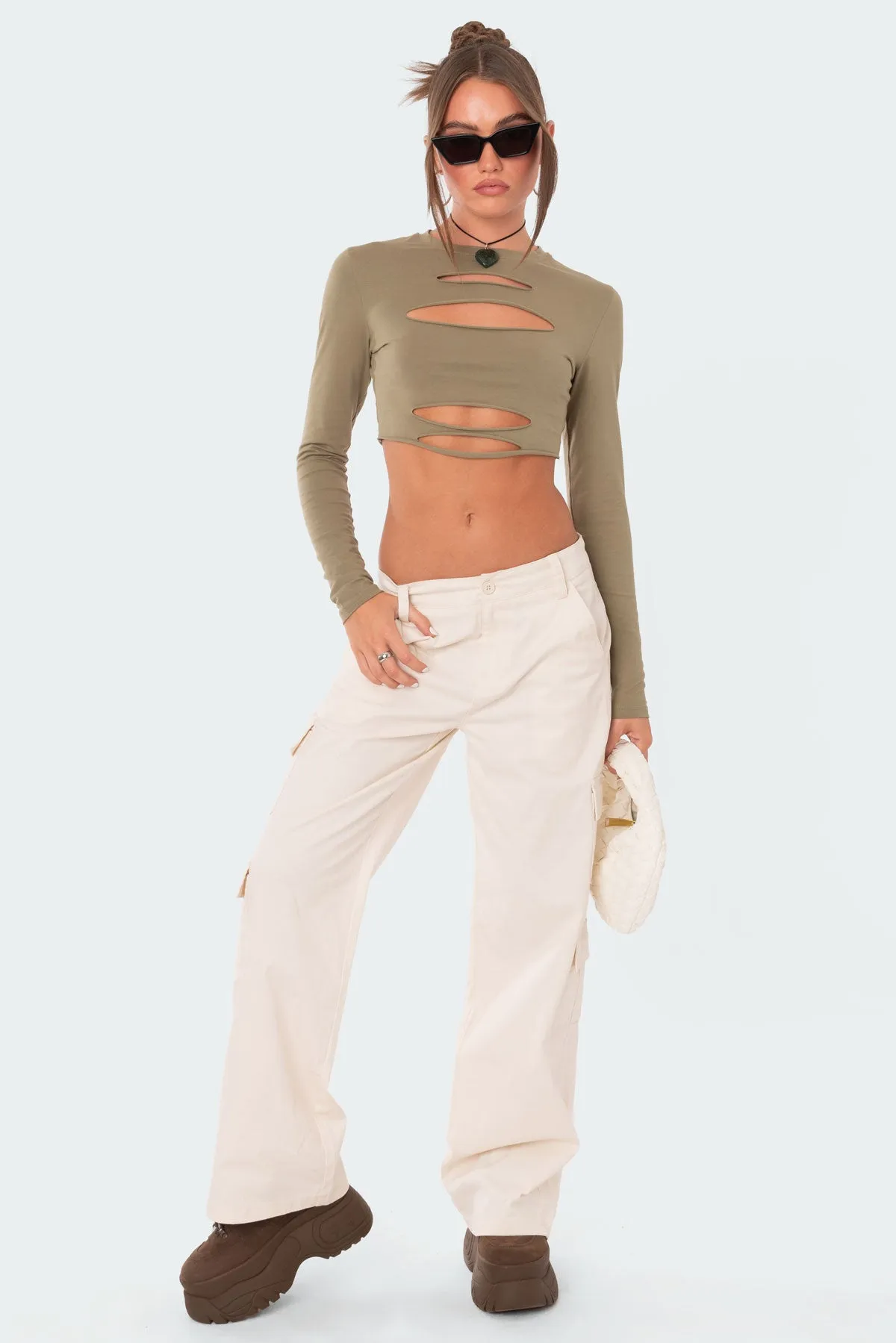 Slashed Crop Top sold by Edikted product image thumbnail 2