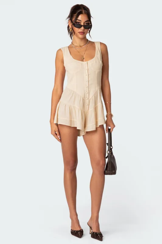 Veronica Textured Romper sold by Edikted