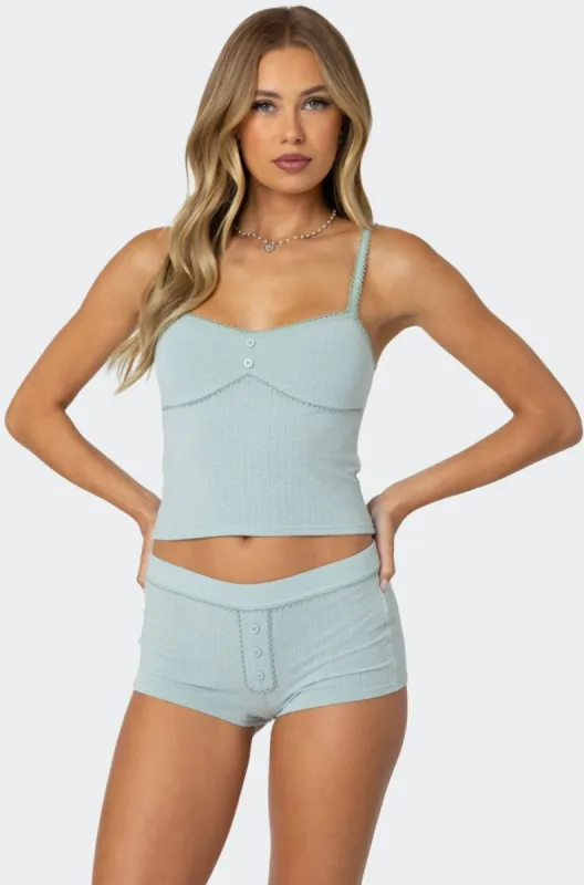 Maelle Pointelle Tank Top sold by Edikted