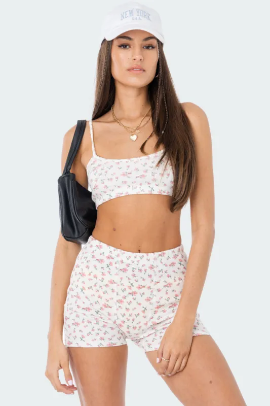Primrose Waffle Crop Top made by Edikted