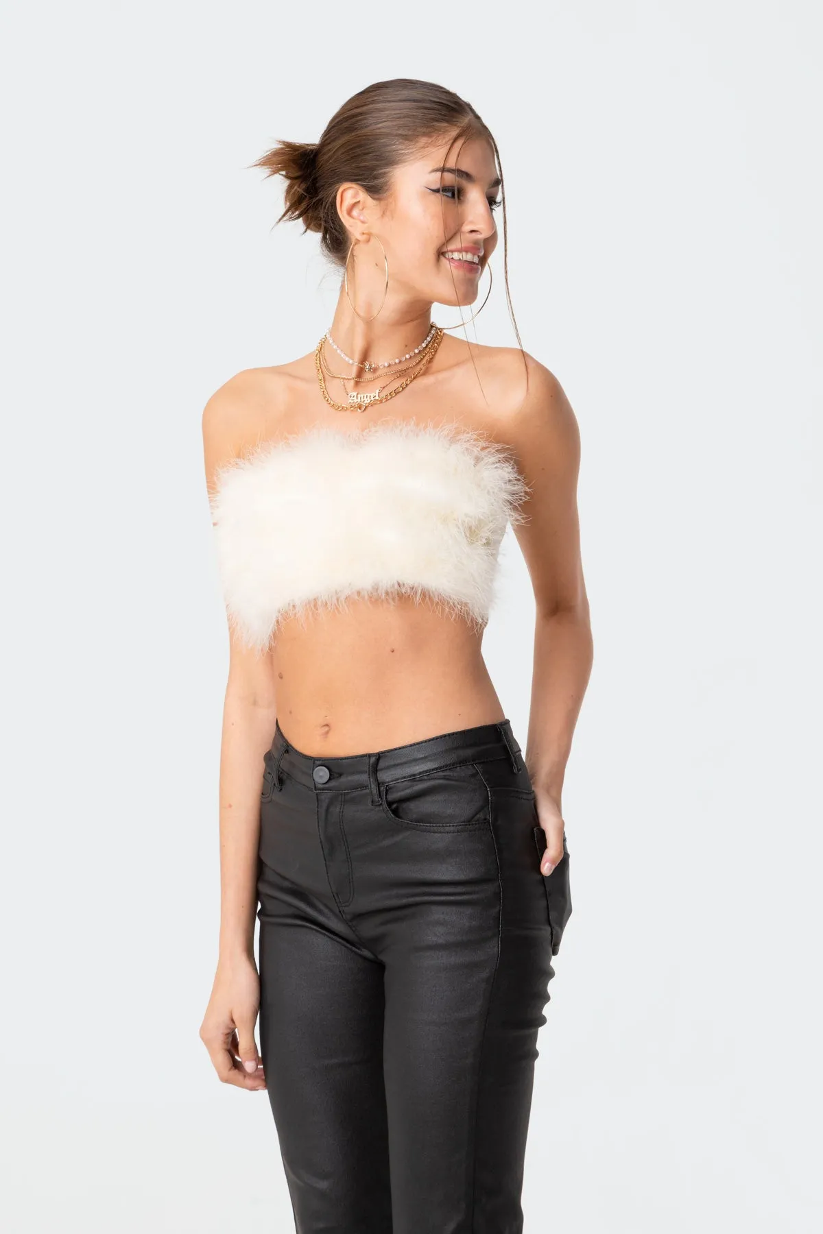 Trista Faux Fur Top sold by Edikted product image thumbnail 3