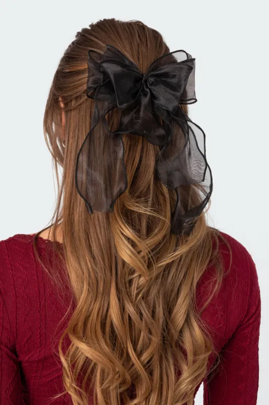 Frilled Bow Hair Clip sold by Edikted