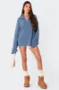 Amour High Neck Oversized Zip Sweater sold by Edikted