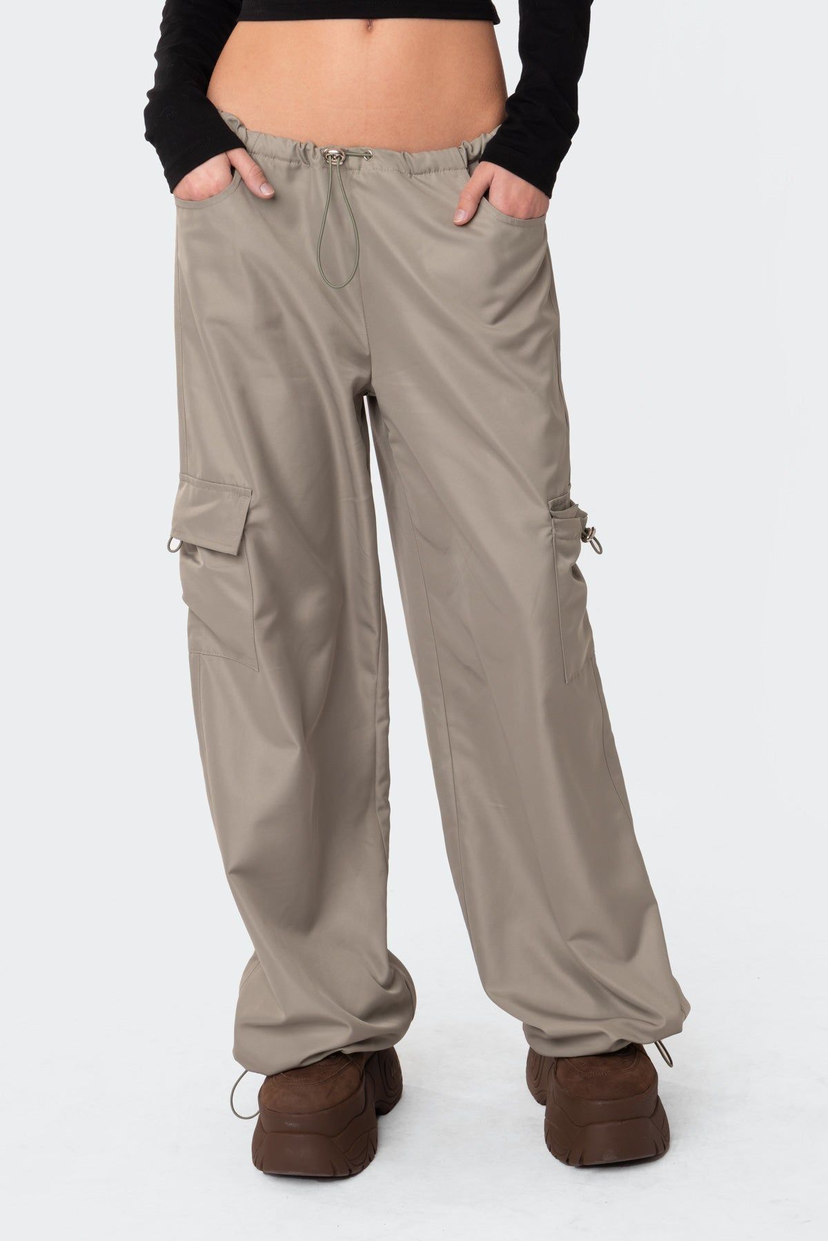 Asha Low Rise Nylon Cargo Pants sold by Edikted product image thumbnail 2