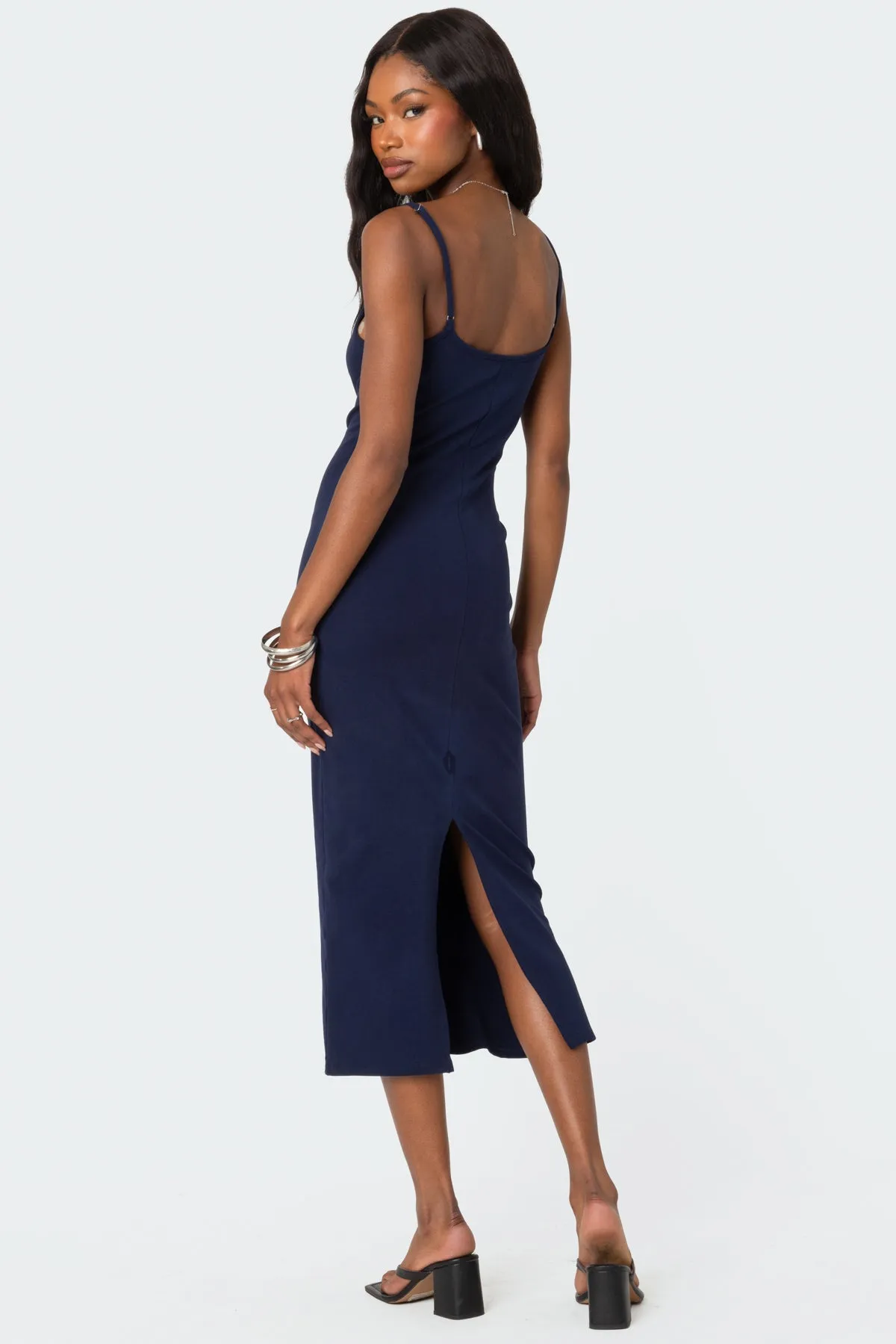 Air Back Slitted Midi Dress sold by Edikted product image thumbnail 4