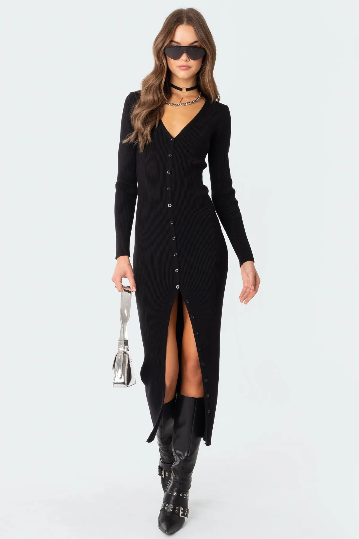 Jazlyn Knitted Button Up Maxi Dress | Parallel