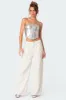 Mabel Metallic Faux Leather Corset sold by Edikted