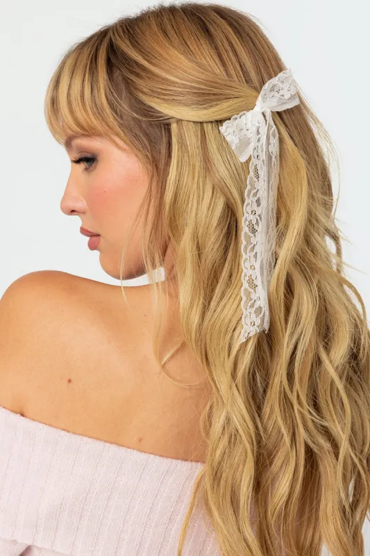 Lace Bow Hair Clip Pack sold by Edikted