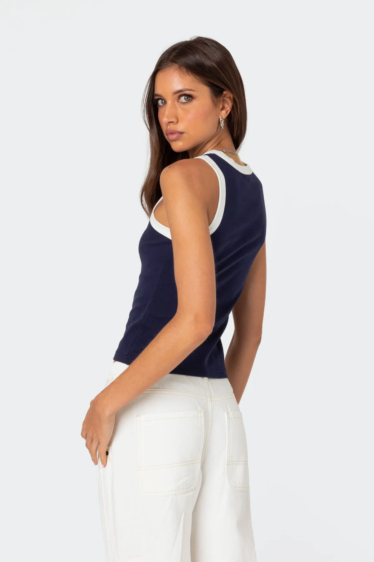 Tammy Contrast Tank Top sold by Edikted product image thumbnail 5