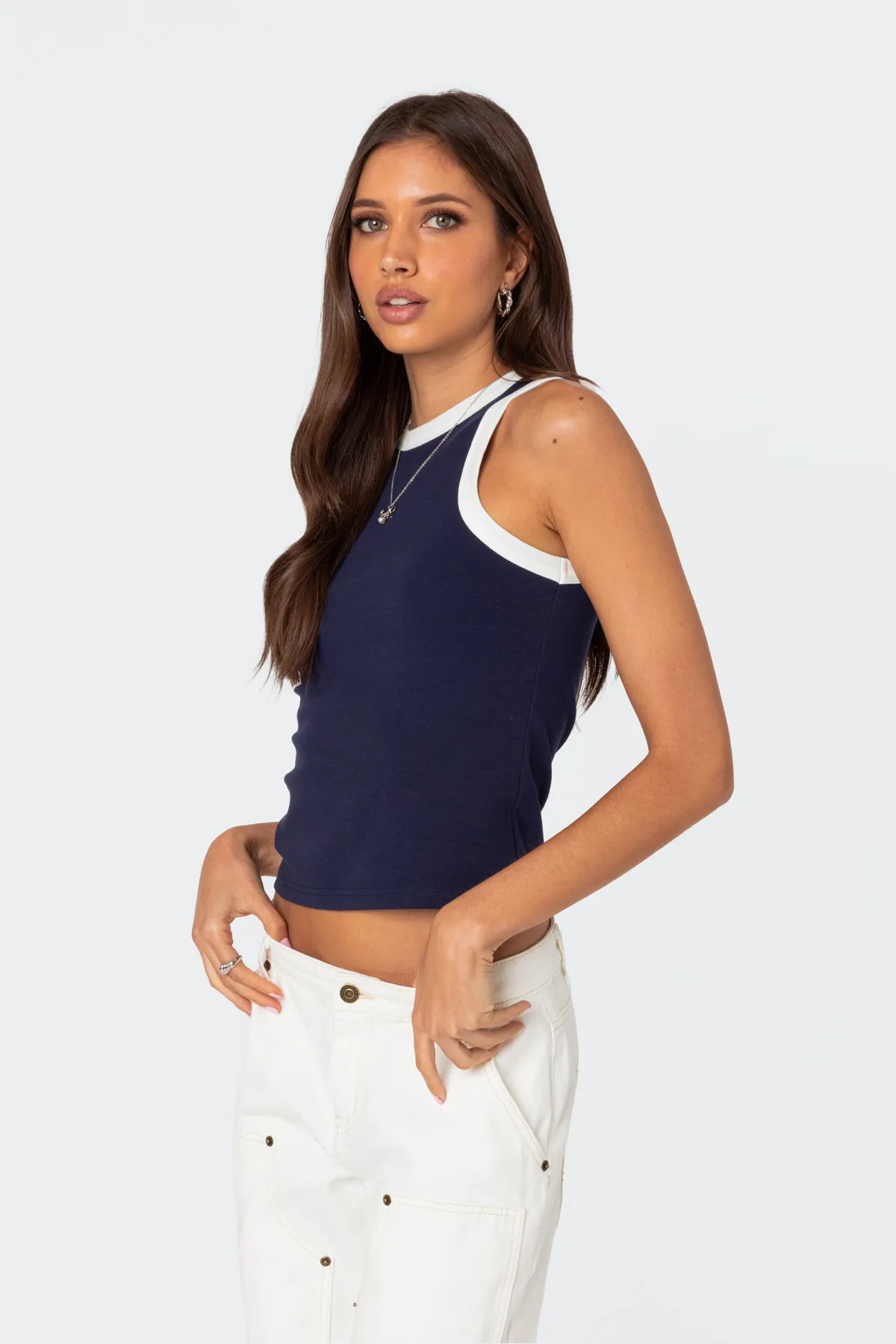 Tammy Contrast Tank Top sold by Edikted product image thumbnail 4