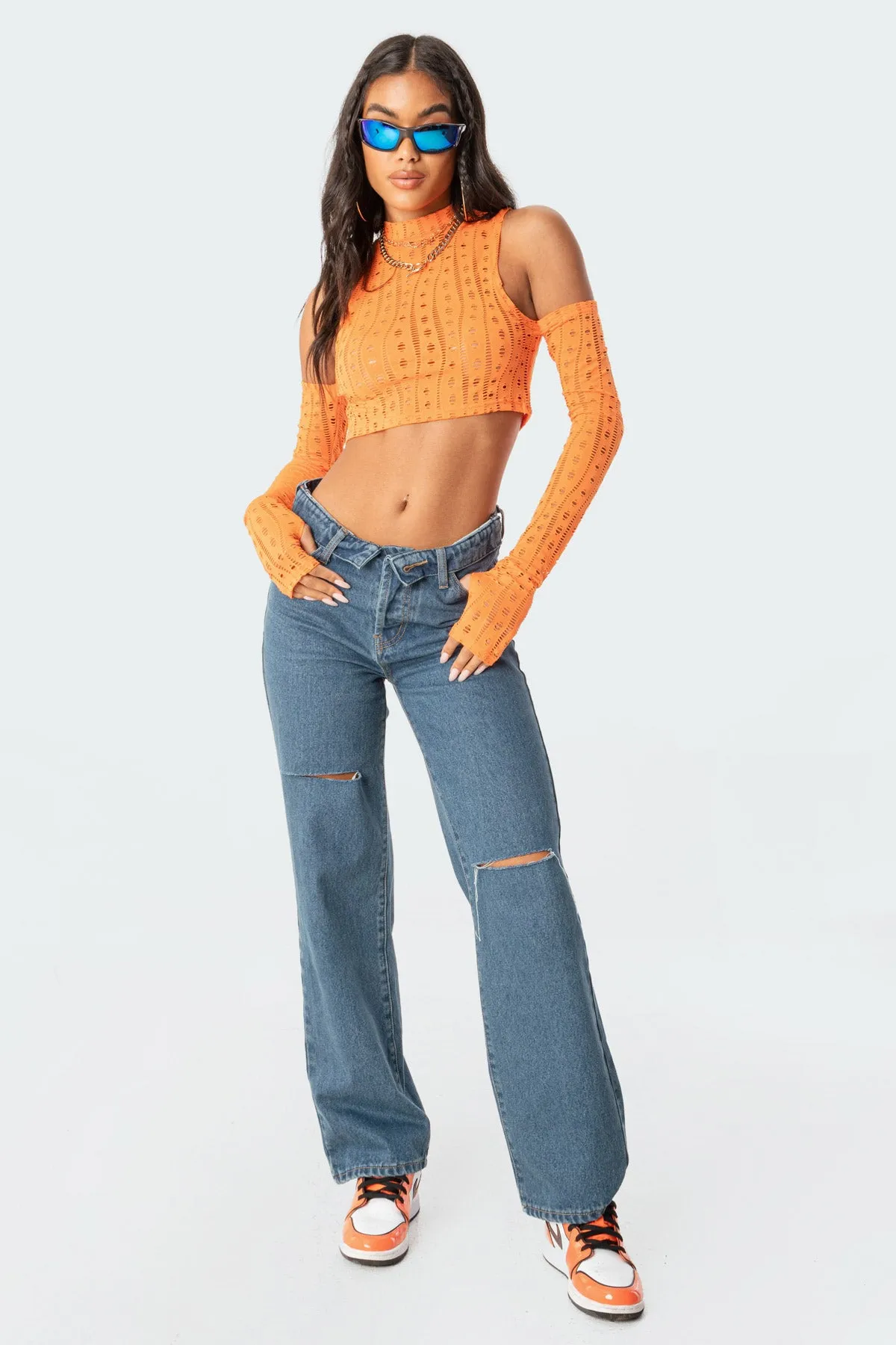 Raquel Folded Jeans sold by Edikted product image thumbnail 4
