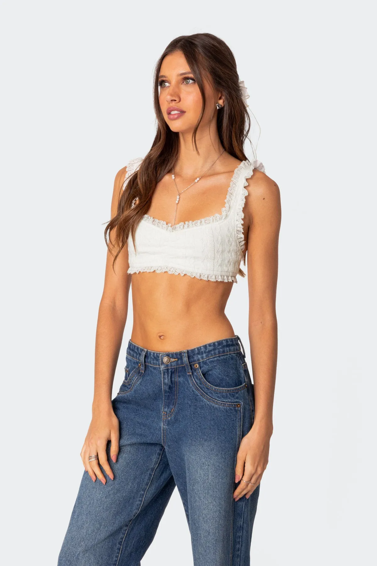Fairytale Lacey Crop Top sold by Edikted product image thumbnail 5