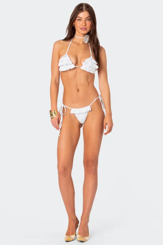 Joelle Ruffled String Bikini Bottom sold by Edikted