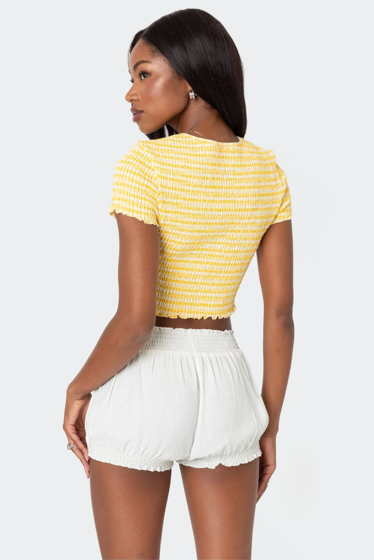 Orange Smocked Gingham Top sold by Edikted product image thumbnail 3