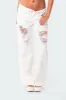 Distressed Fold Over Boyfriend Jeans sold by Edikted