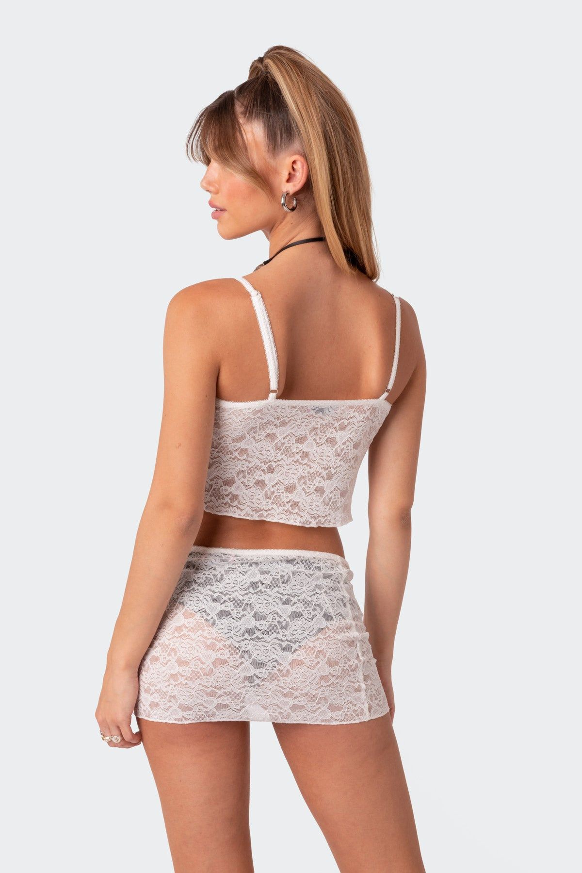 Angel In The Making Sheer Lace Tank Top sold by Edikted product image thumbnail 5
