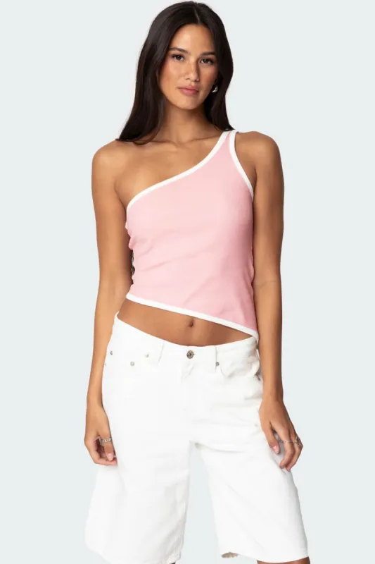 Asymmetric Contrast Top sold by Edikted