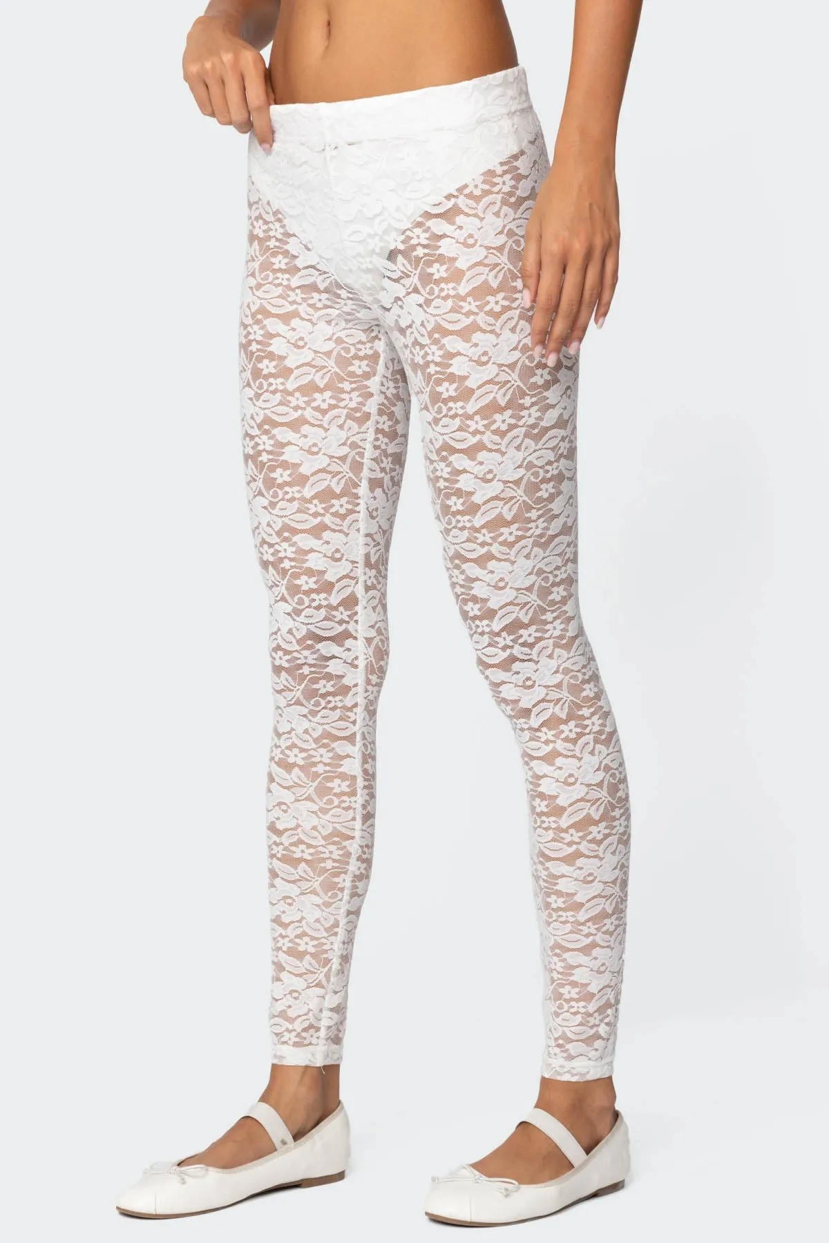 Sheer Lace Leggings sold by Edikted product image thumbnail 2