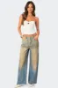 Muddy Washed Low Rise Jeans sold by Edikted