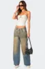 Muddy Washed Low Rise Jeans sold by Edikted