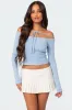 Jane Tie Front Knit Top sold by Edikted