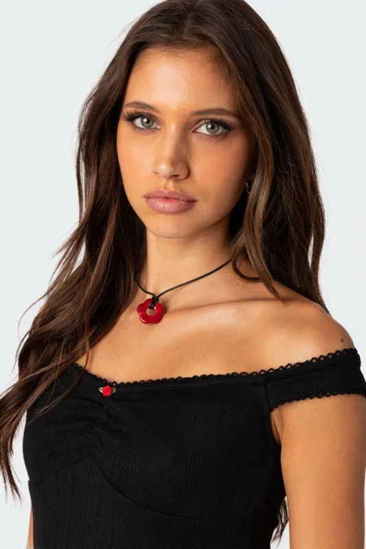 Flower Girl Cord Necklace sold by Edikted