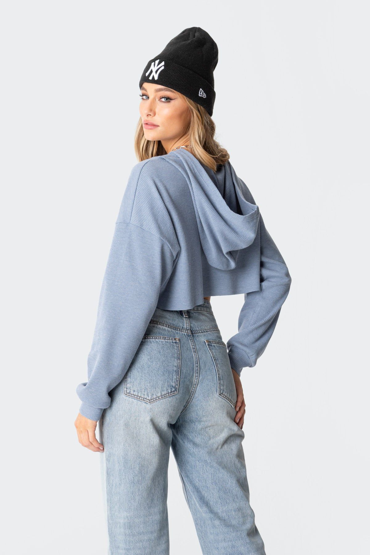 Waffle Oversized Cropped Hoodie sold by Edikted product image thumbnail 2