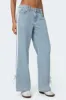 Washed Low Rise Ribbon Jeans sold by Edikted