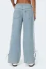 Washed Low Rise Ribbon Jeans sold by Edikted