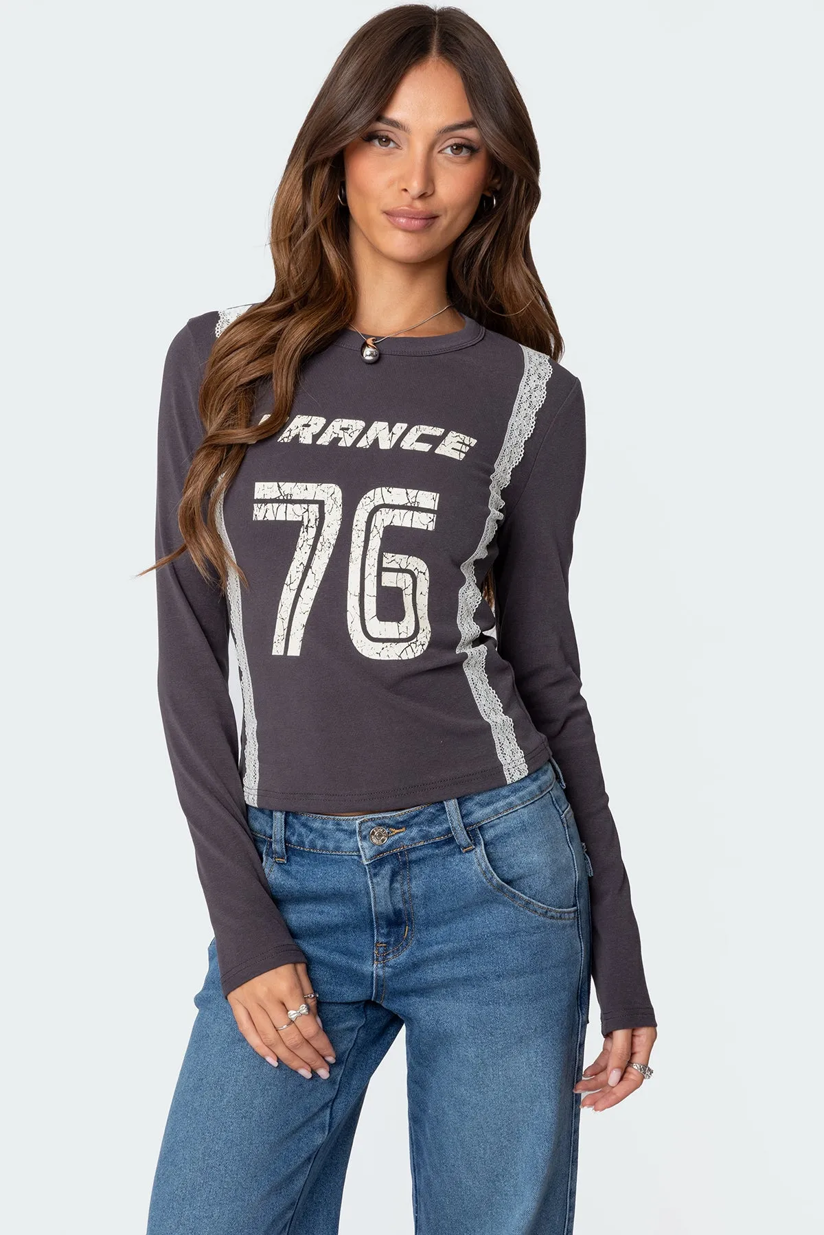 Frenchy Long Sleeve T Shirt sold by Edikted