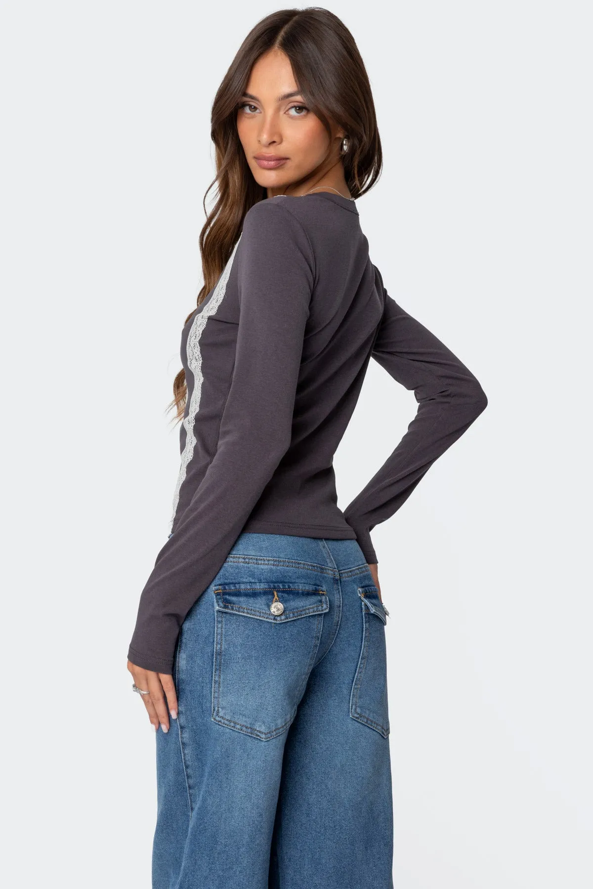 Frenchy Long Sleeve T Shirt sold by Edikted product image thumbnail 5