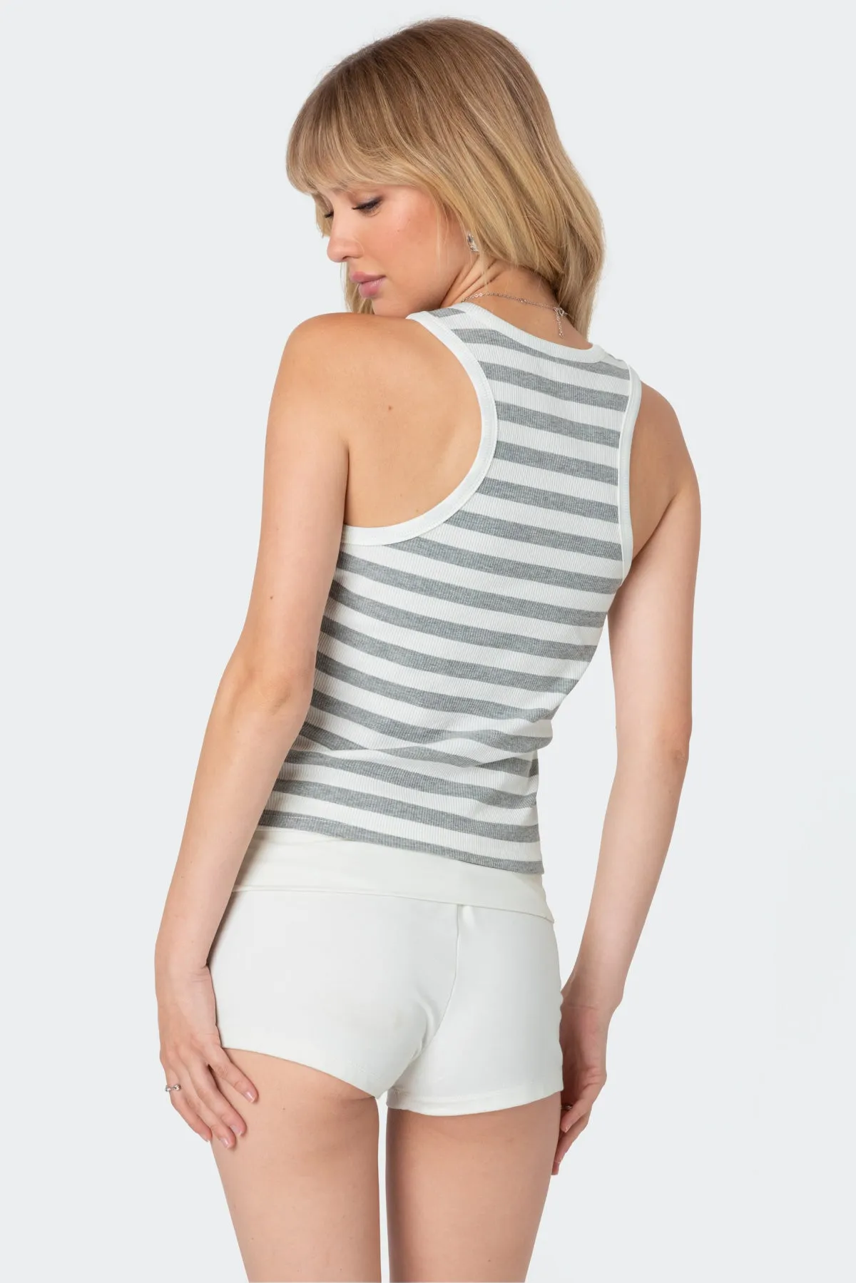 Racer Striped Ribbed Tank Top sold by Edikted product image thumbnail 3