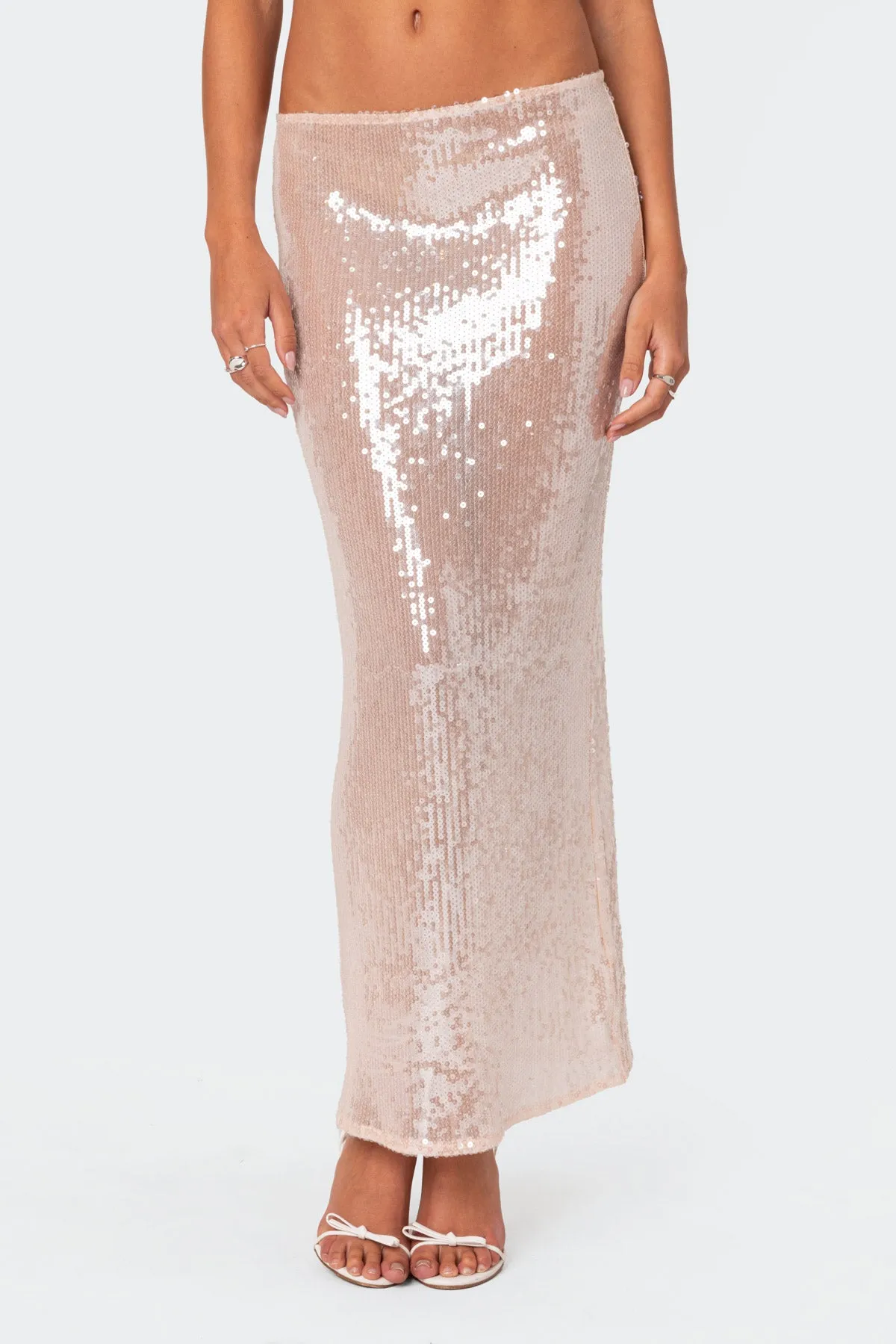 Riki Sheer Sequin Maxi Skirt sold by Edikted product image thumbnail 2
