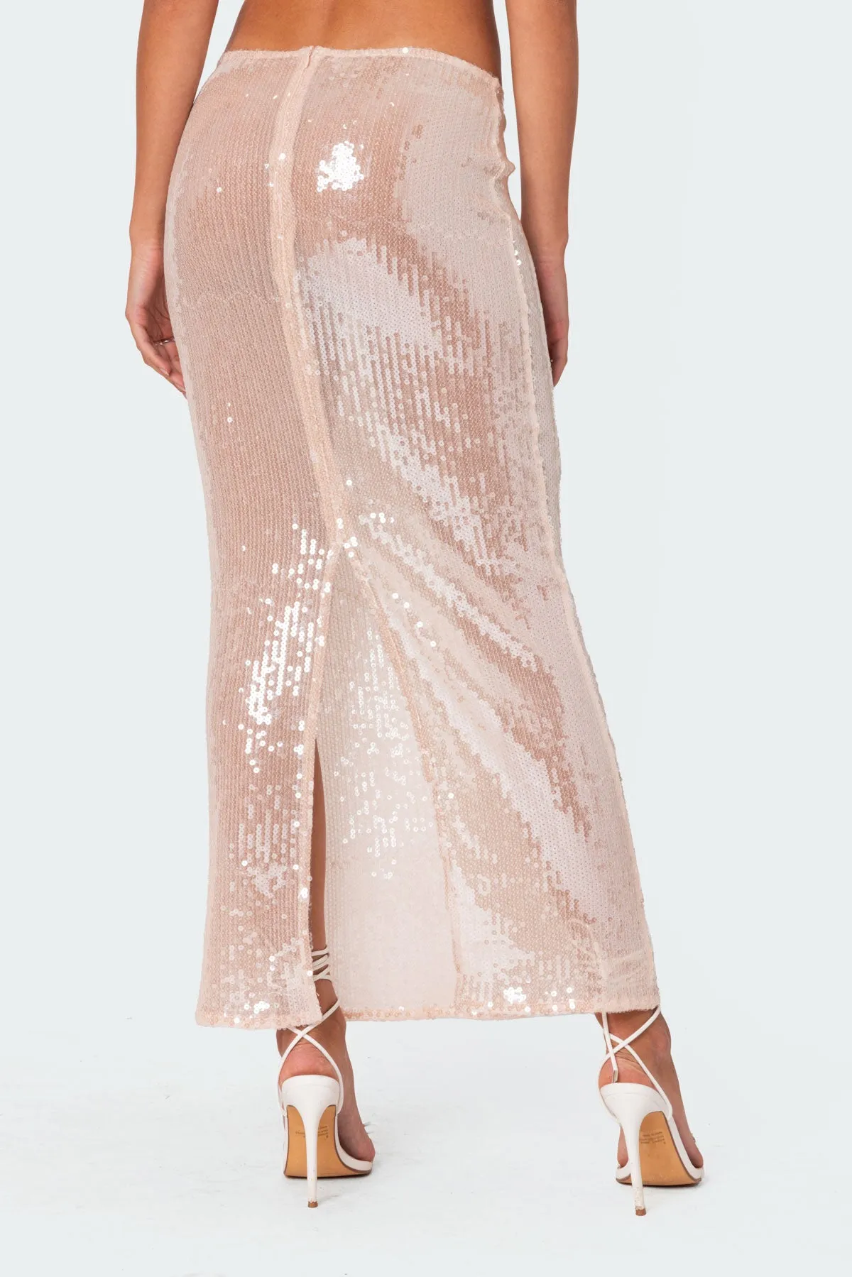 Riki Sheer Sequin Maxi Skirt sold by Edikted product image thumbnail 4