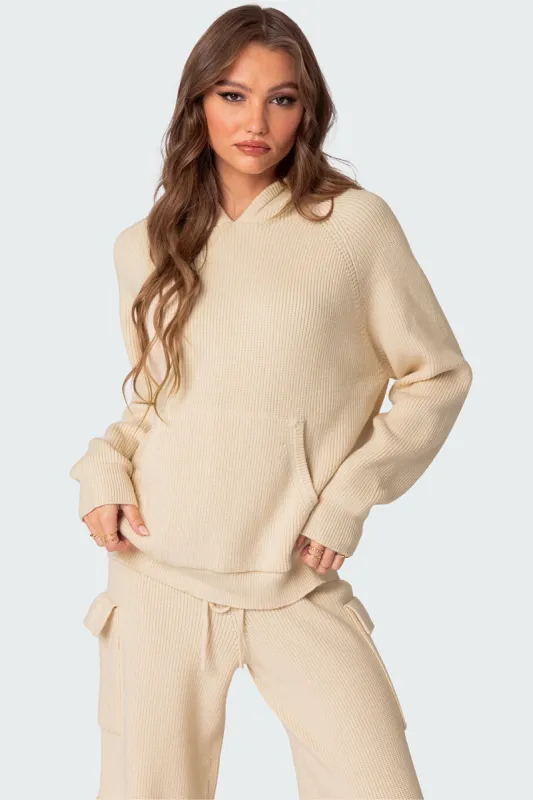 Wynter Oversized Knit Hoodie sold by Edikted