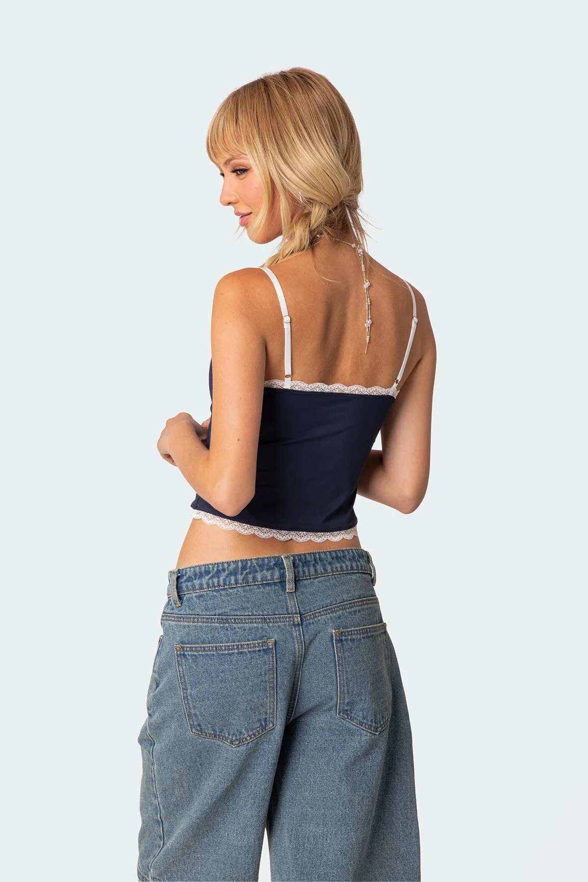 Alara Lace Trim Tank Top sold by Edikted product image thumbnail 3