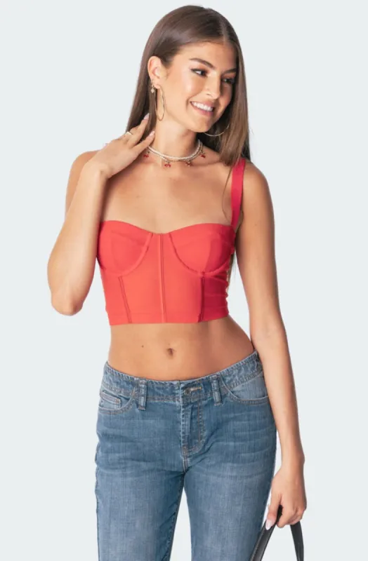 Teagen Mesh Corset Top sold by Edikted