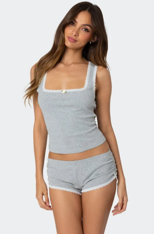 Kadence Lace Trim Tank Top sold by Edikted